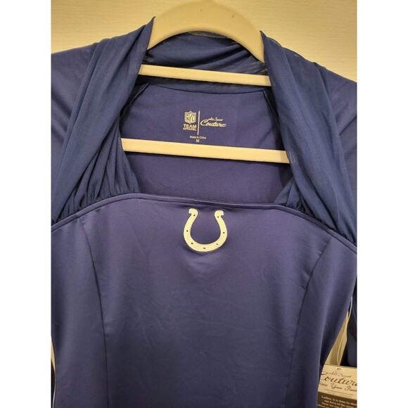 Indianapolis Colts All Sport Couture Long Sleeve Shirt with Mesh Collar Size M - Picture 4 of 4